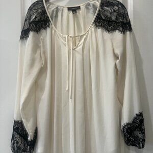 Alfani Long Sleeve Blouse with Lace Detail